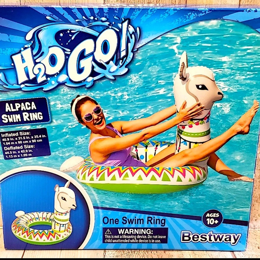 H2O Go Alpaca Swim Ring Pool Floater New in Box.